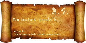 Marischek Izsák névjegykártya